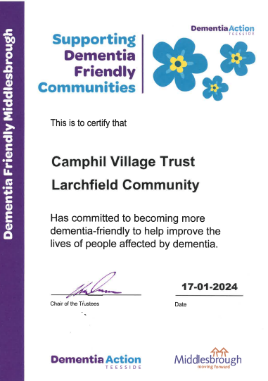 Larchfield Community, Camphill Village Trust, dementia friendly