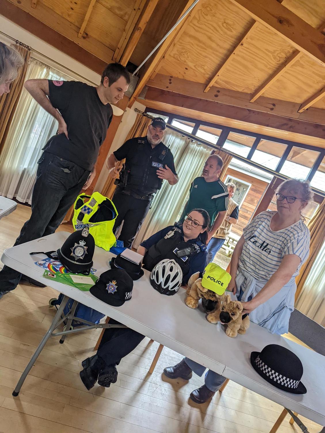 People we support talking with a local policeman