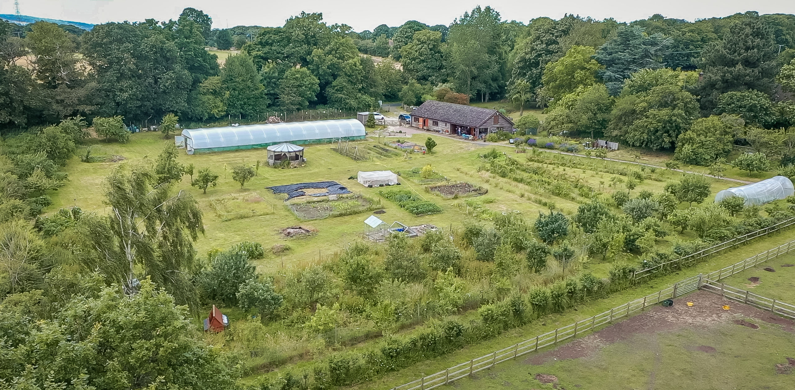 Aerial shot of Ashfield Gardens, Stourbridge, Camphill Village Trust