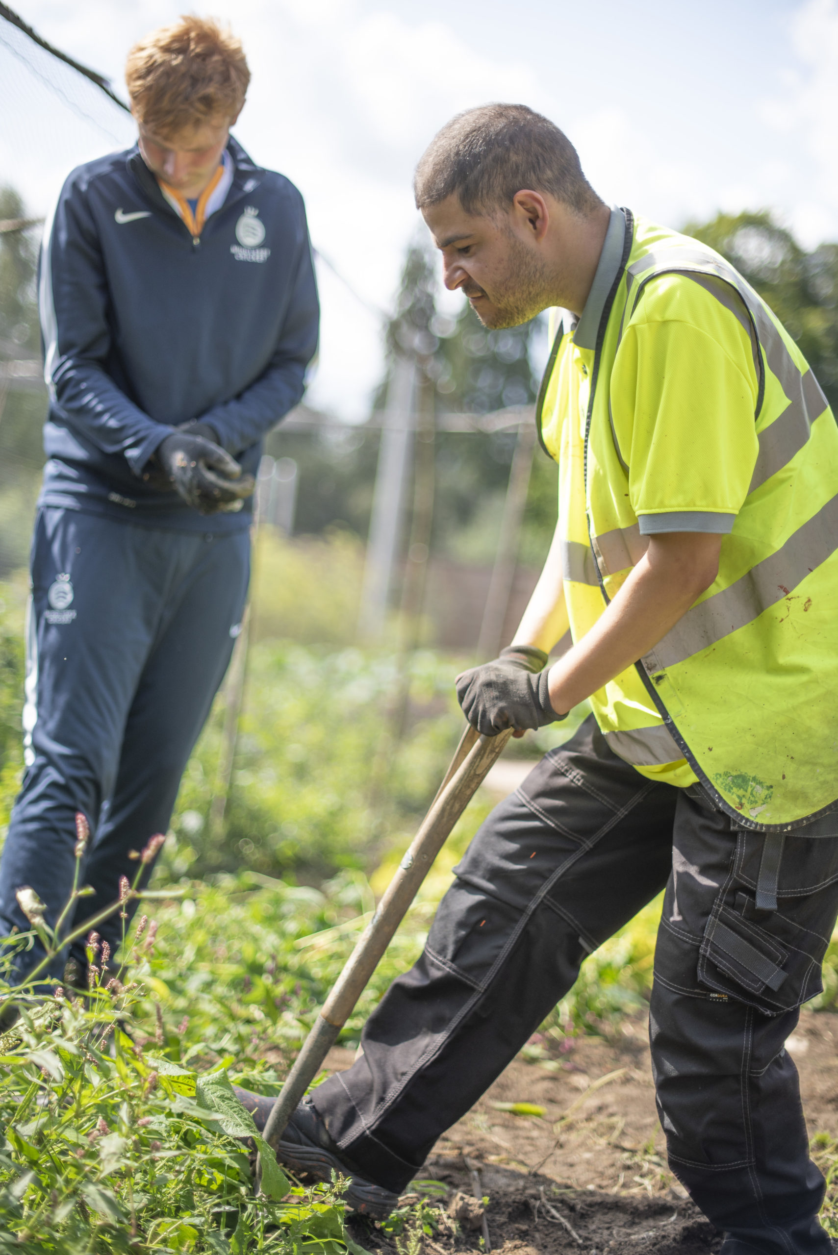 A person we support gardening