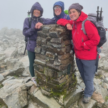 Our team at the top of Scafell mountain