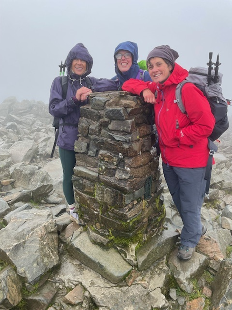 Our team at the top of Scafell mountain