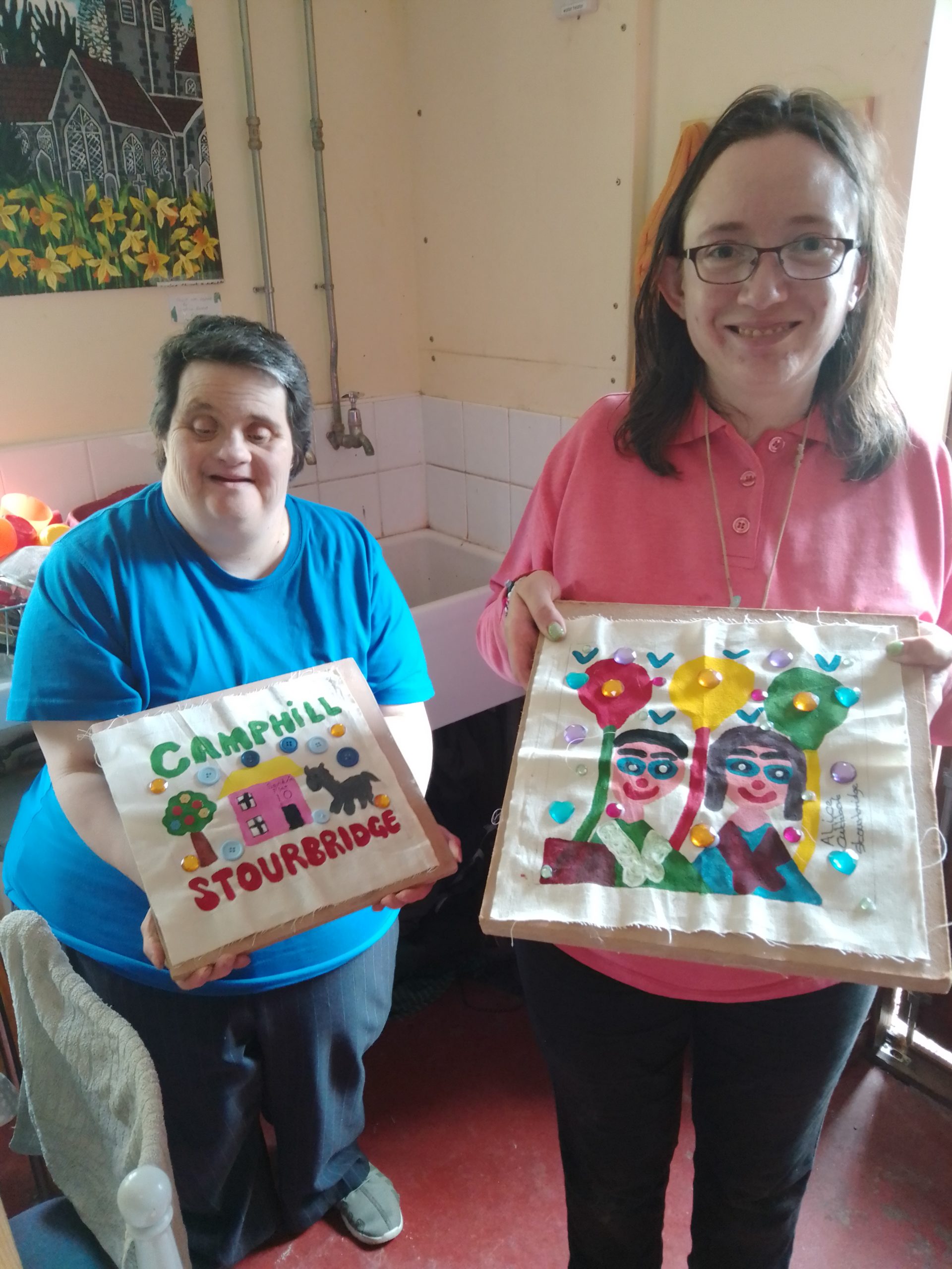 Stourbridge community members and their patchwork squares