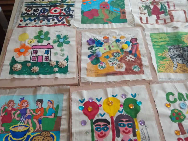 Stourbridge community members and their patchwork squares