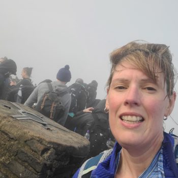 Sally climbing the Yorkshire Peaks