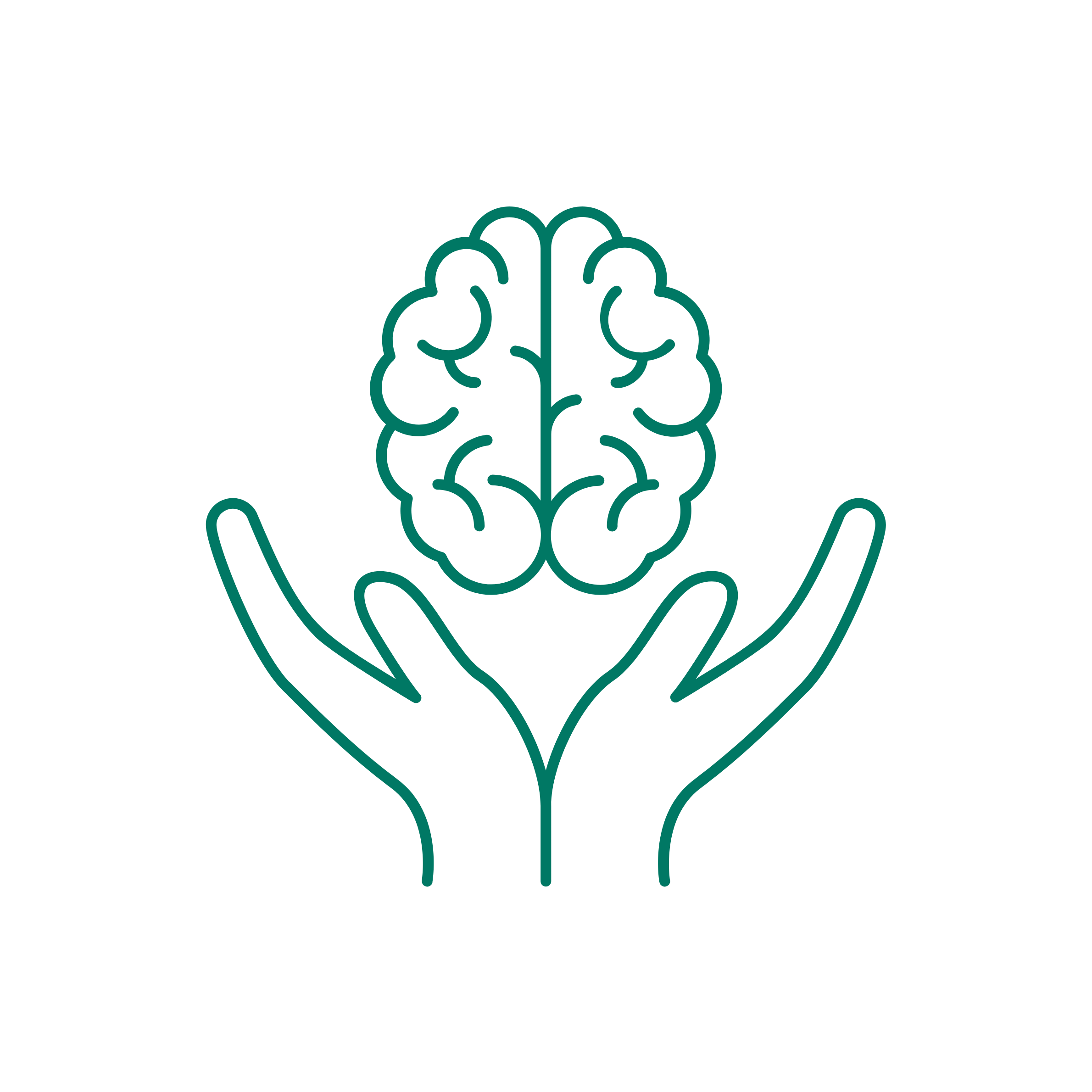 Hand and brain icon