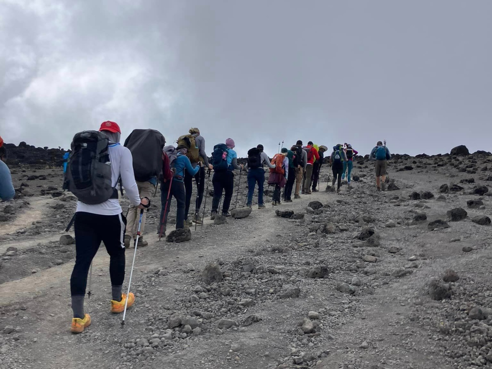 The team of hikers