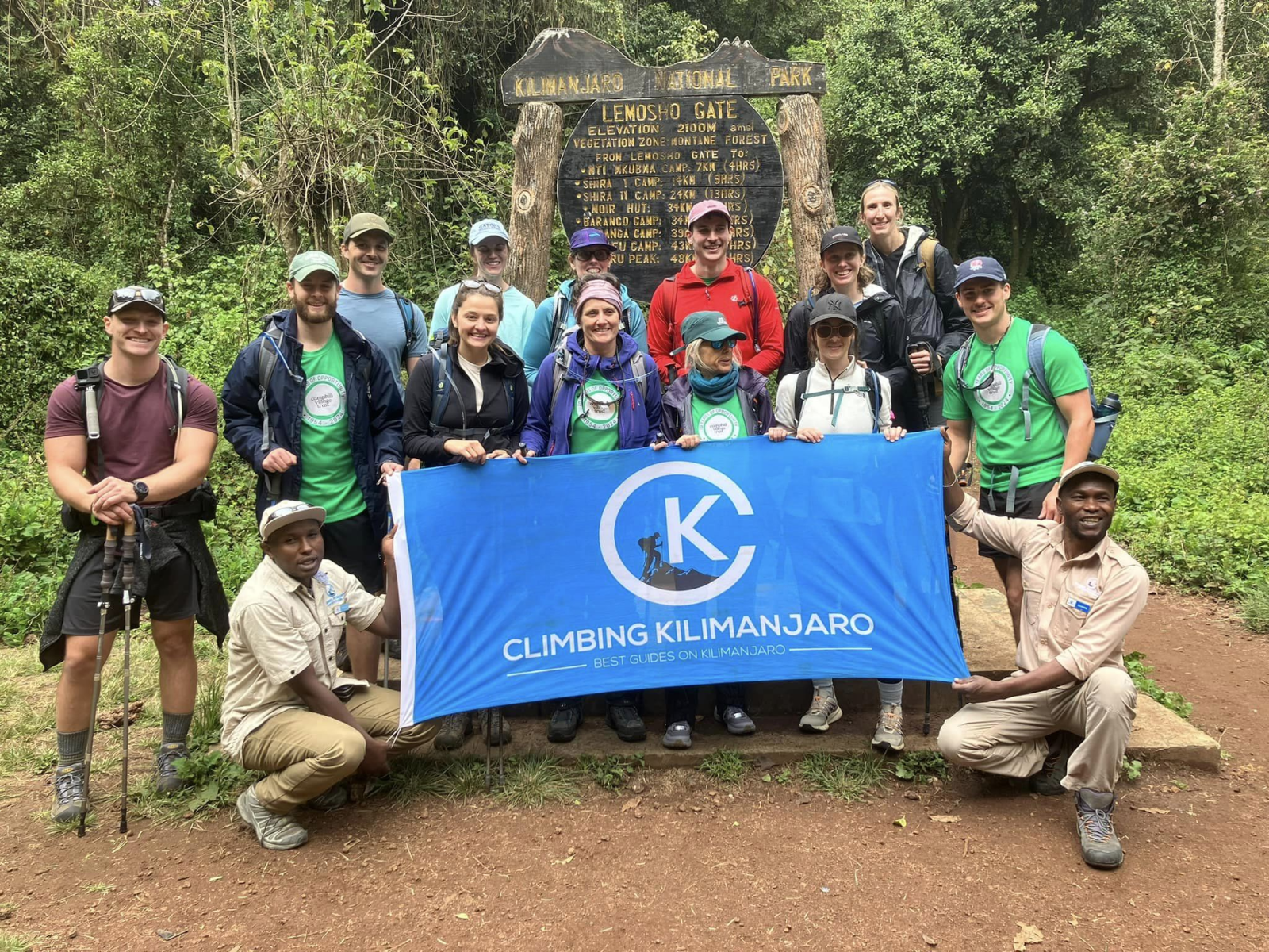 The team of hikers